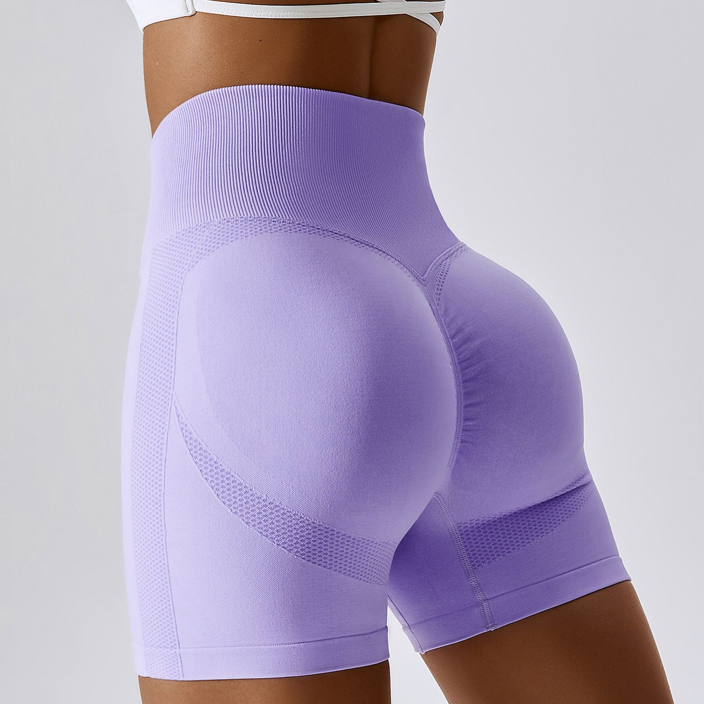 Womens Seamless High Waist Yoga Shorts